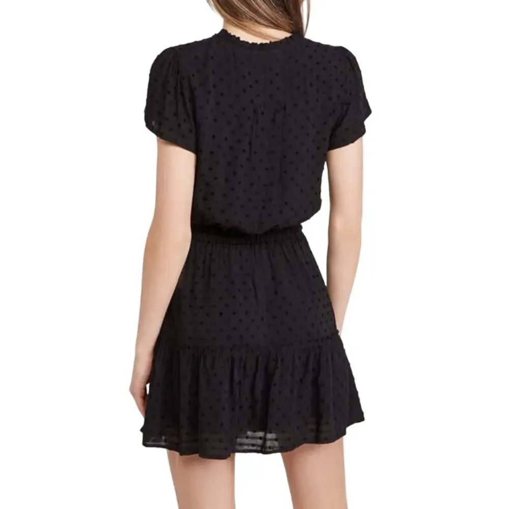 PAIGE Jannah Swiss Dot Mini Dress in‎ Black Size XS
